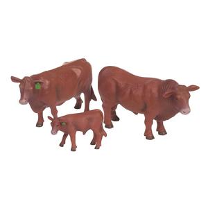 Cattle Family Kids Farm and Ranch Toys Set  - Red Angus Little Buster Toys